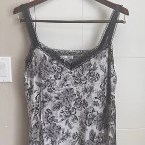 Nine West - Black and Grey Flowered Camisole; Plus-Size 20W